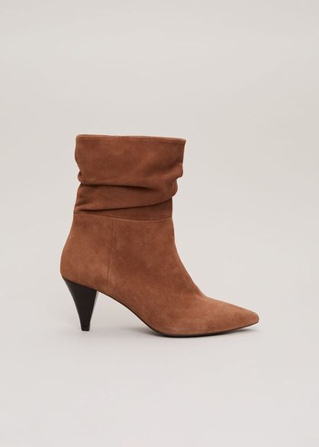 Phase Eight Brown Suede Cone Western Boots Brown USA | 5219467-HW